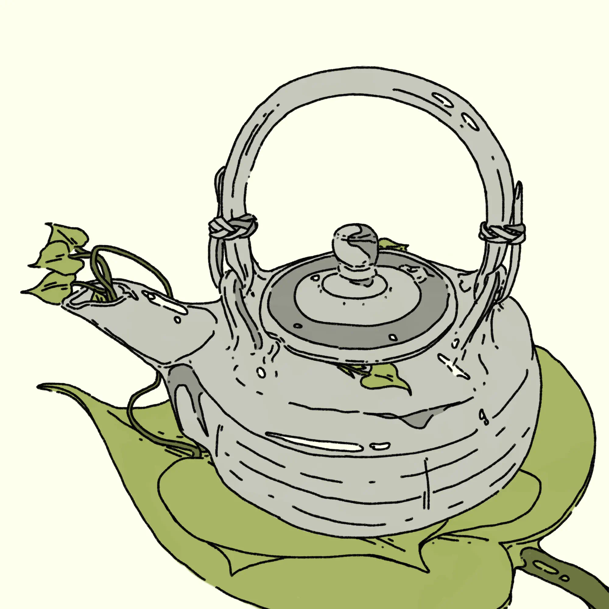  A frog and toad inspired garden tea pot.
 