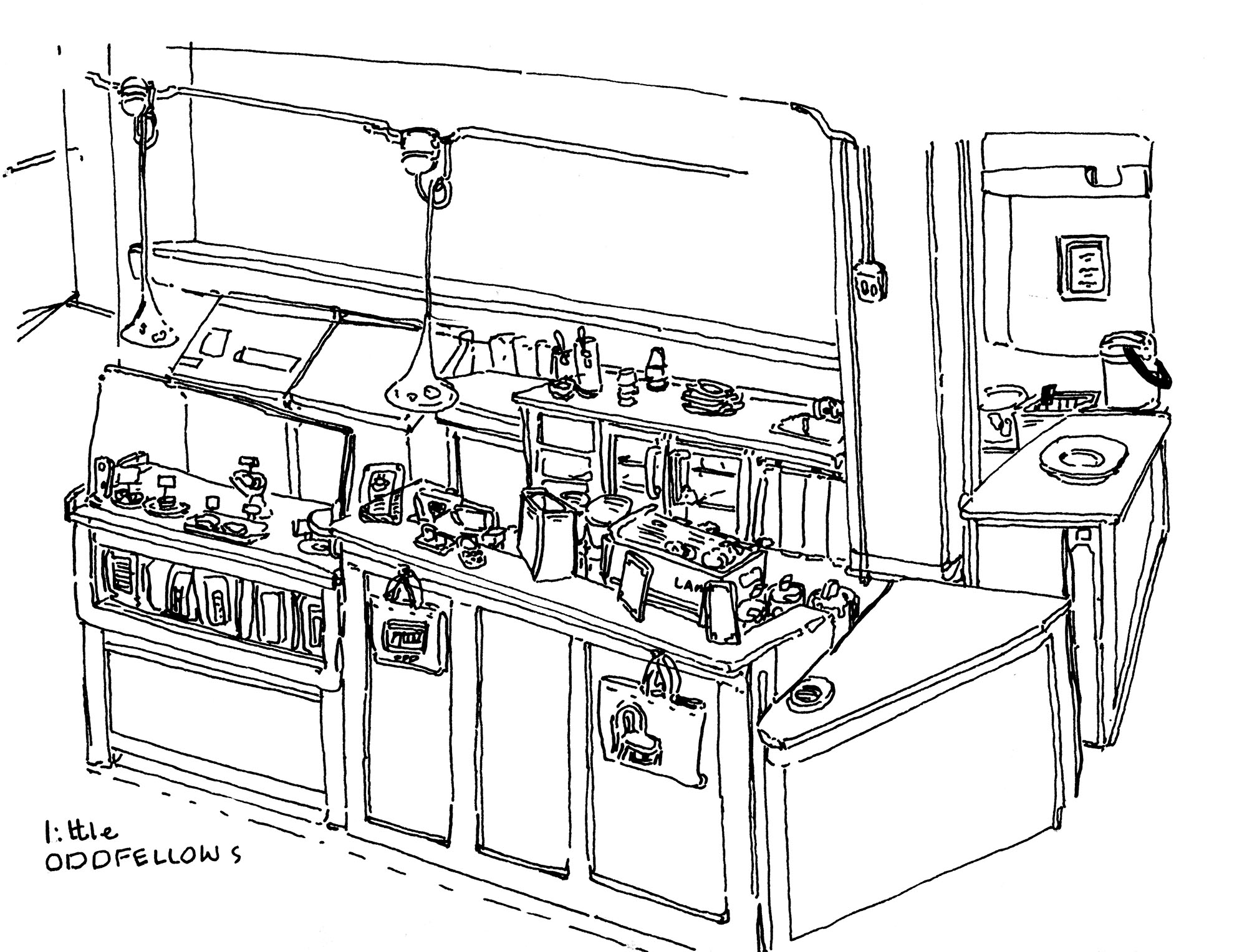 A cafe counter